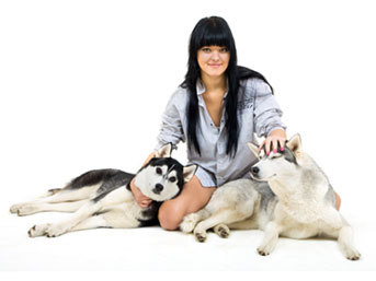 Model with Dogs - Original